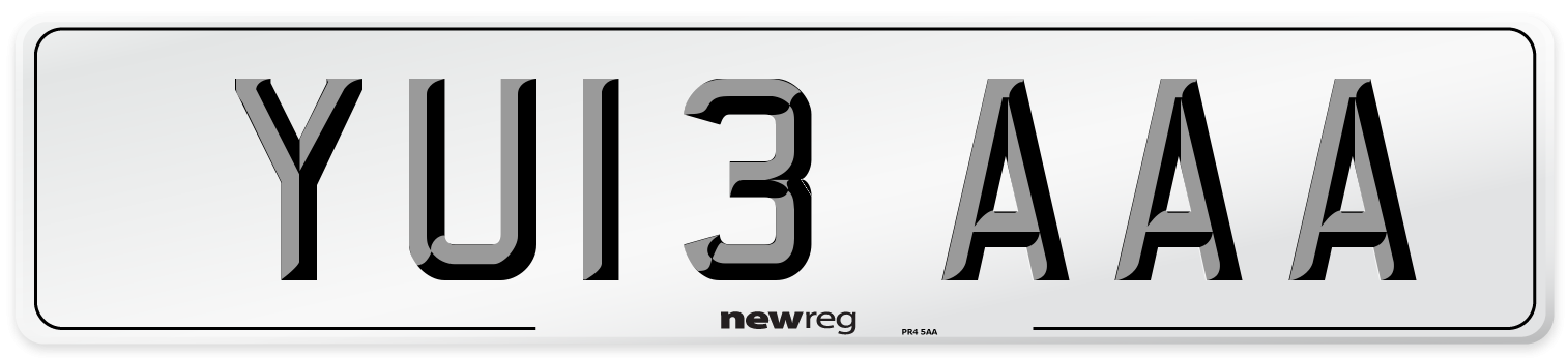YU13 AAA Number Plate from New Reg